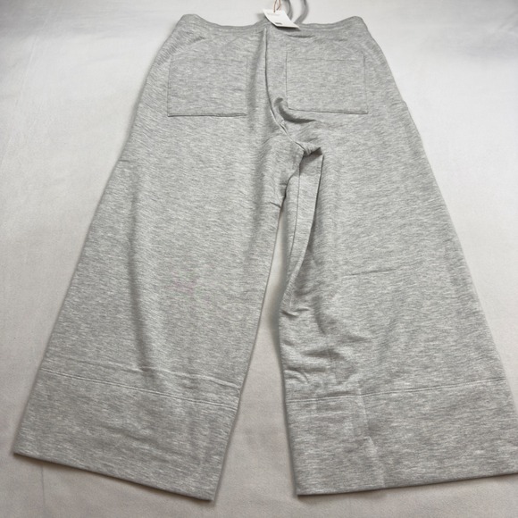 Quince SuperSoft Fleece Cropped Wide Leg Pants Heather Grey Medium NWT LB19583 - Picture 10 of 11
